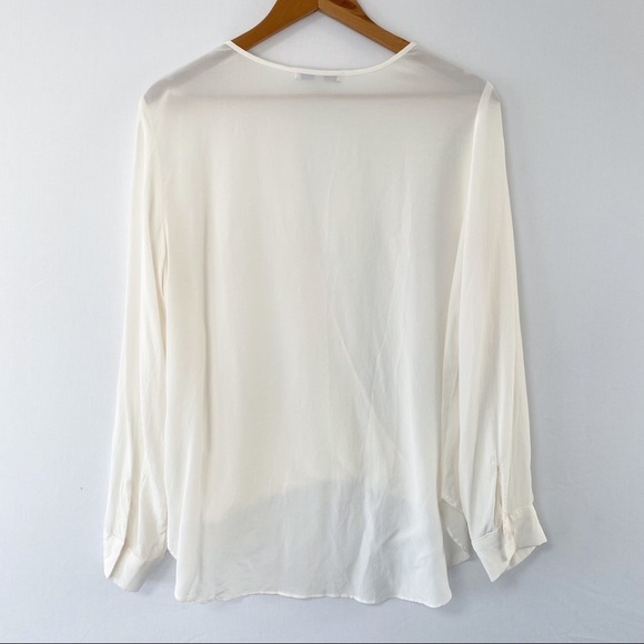 Lavender Brown Ivory Silk Long Sleeve Blouse M - Picture 2 of 4